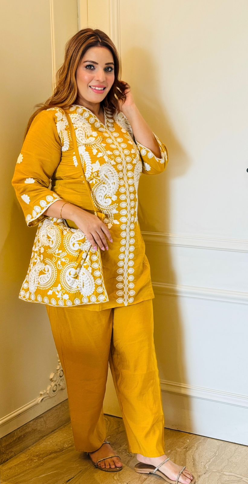 Anvi Pant Set- Yellow